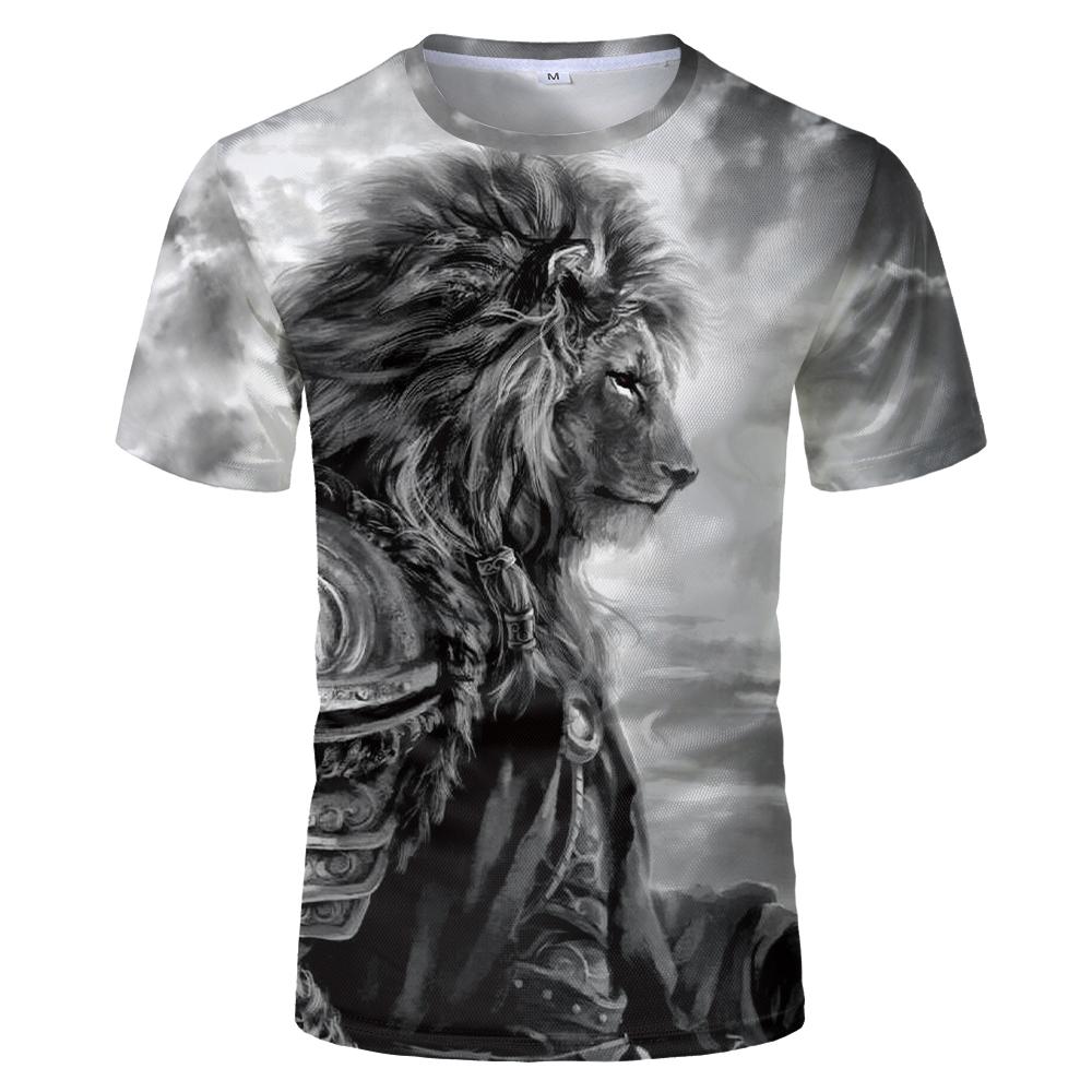 Fashion Men And Women TShirts 3D animal world Luxury Tiger Lion Printed T-shirts Hip-Hop Round Neck Short Sleeve Street Clothes