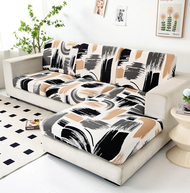 

Elastic Sofa Seat Cushion Cover,egant And Comfortable, Fits Loveseat, 3-Seater, Chaise ,Single Sofa, Easy To Clean, Home Deco 1pc Normal Size-S