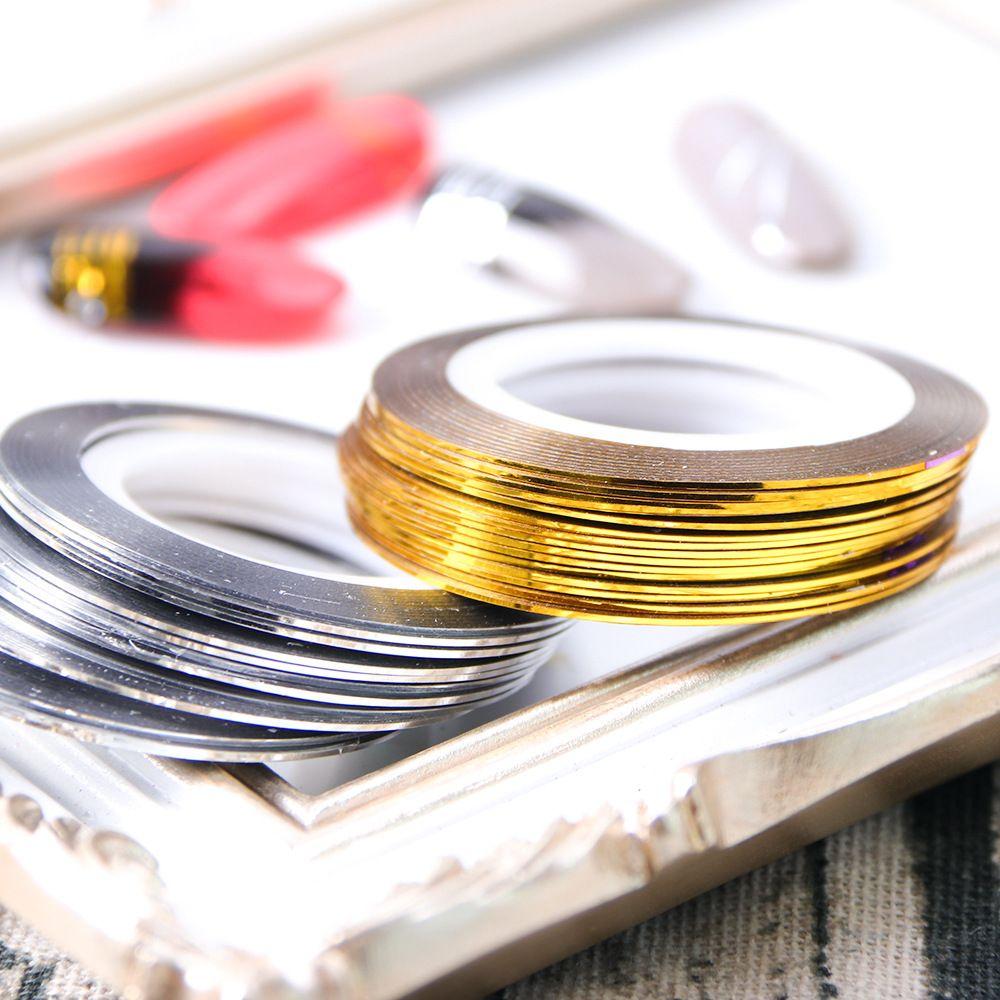 Hot 0.5mm Gold Silver Tape Stickers Nail Art Striping Line Nail Sticker Foil DIY Manicure