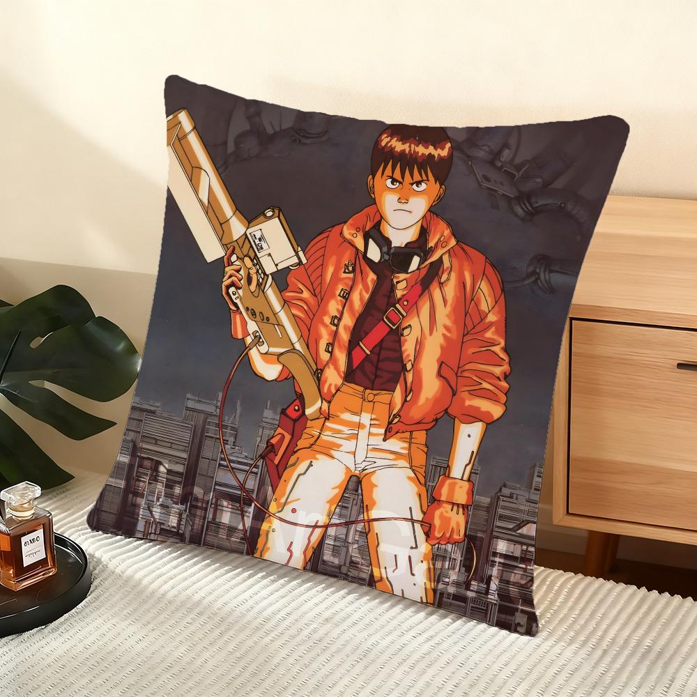 Cushion Cover Silky Short Plush Home Sofa Cushion Cover - Invisible Zipper Home Decoration Akira Anime