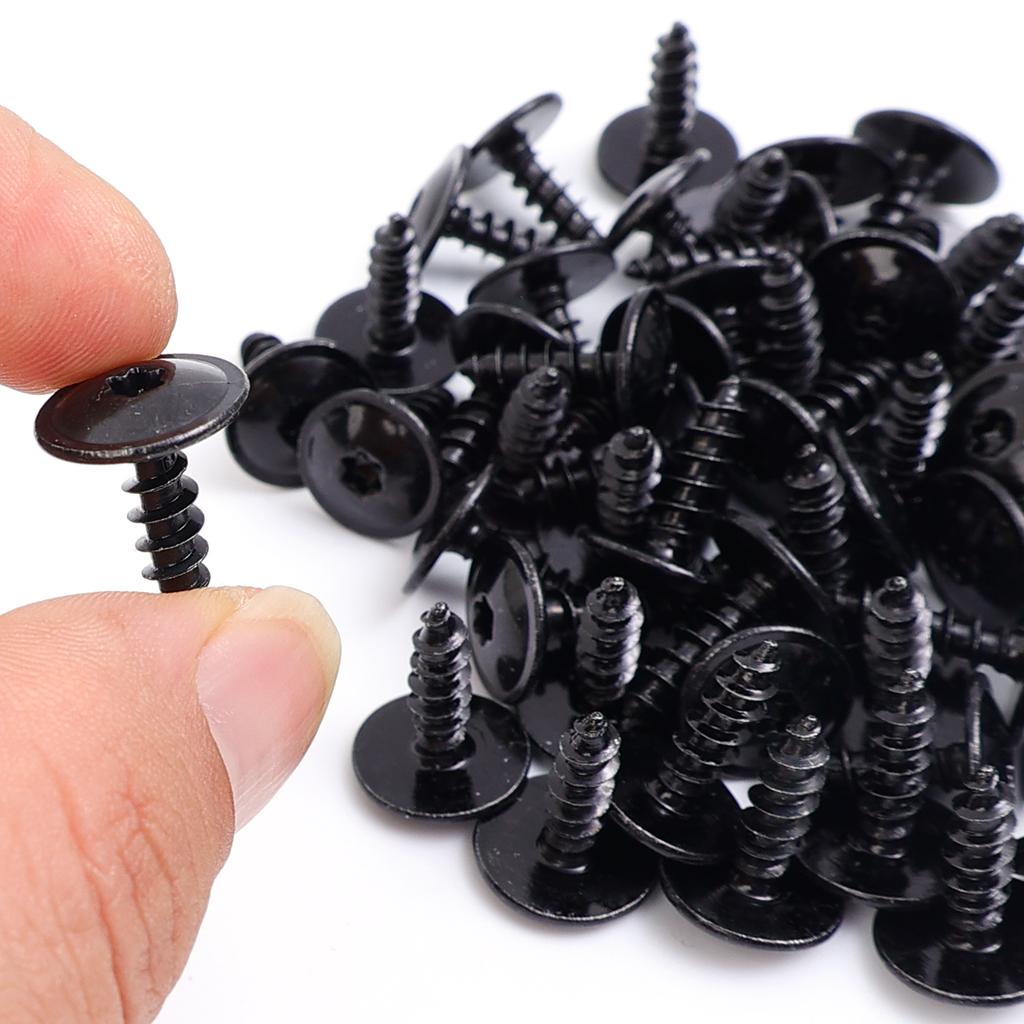 100-20PCS Car Body Screws for VW Golf Metal Self Tapping Screw Rivet Black Fastener Bolt Cross Self Tapping Phillips Screws