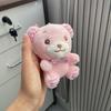 Cartoon Cute Checkered Bow Teddy Bear Plush Toy Pendant For Decoration Bag