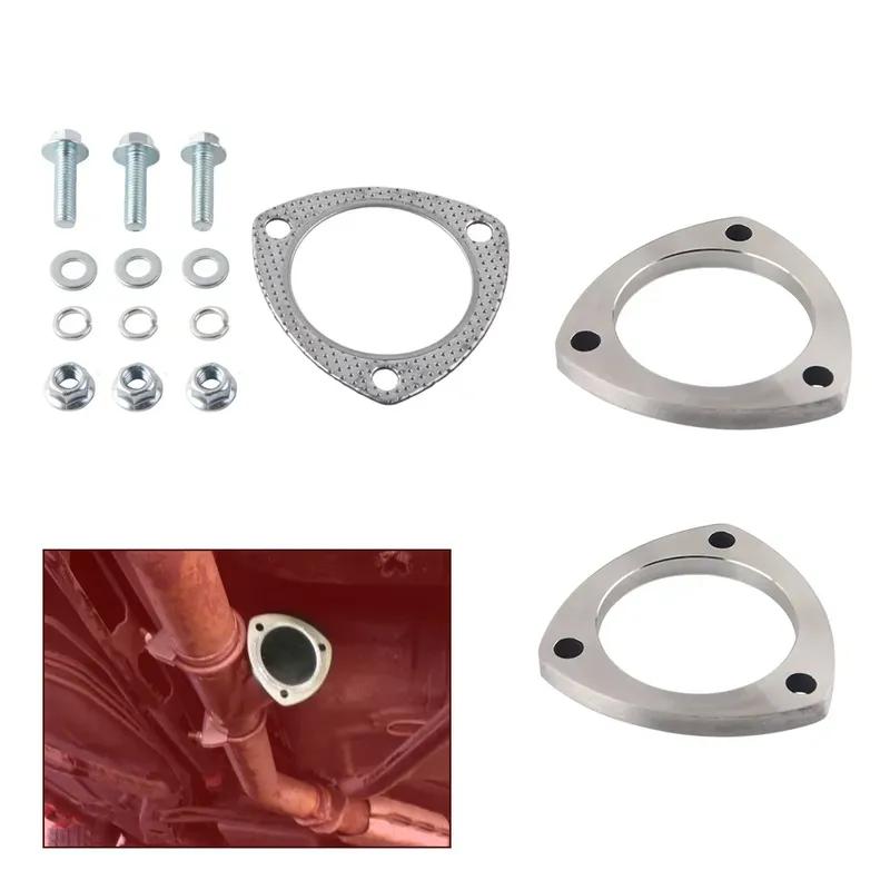 Stainless Steel Exhaust Muffler Weld Flange Connection Joint 3-Bolt 2/2.5/3 Inch with Gasket for Automotive Aftermarket