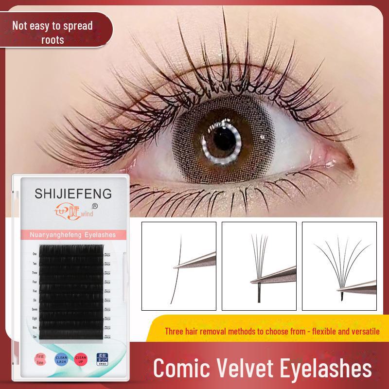 Velvet Soft Comic Single & Multi-Root Natural False Eyelashes