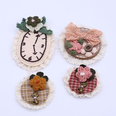 Korean Sweet Lace Teddy Bear Embroidery Labels for DIY Accessories: Shoes, Socks, Clothing, Bags.