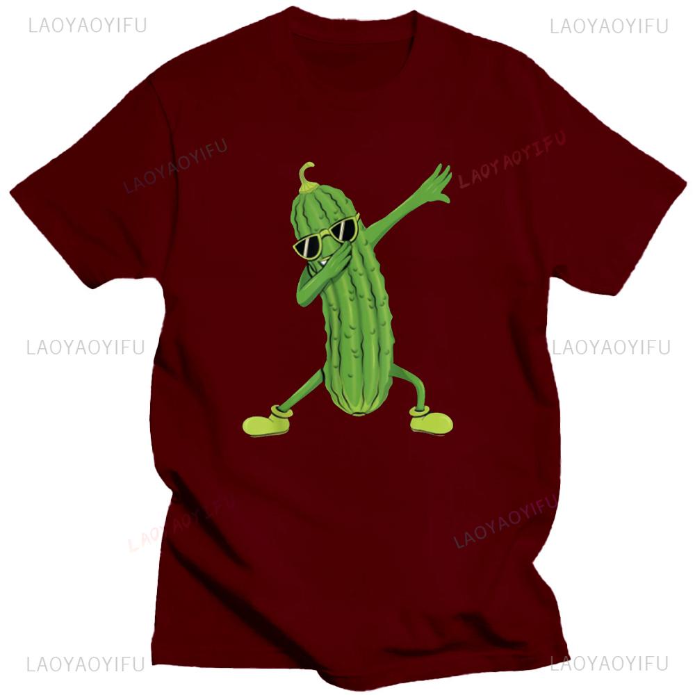 Dabbing Pickle Dancing Cucumber Lover Funny Shirt Gifts T-Shirt Breathable Camisetas Nostalgia Retro Street Fashion