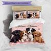 3PC Custom Name Puppy Love Card Bedding Set Duvet Cover Closure Includes 1 Duvet Cover & 2 Pillowcases for Bedroom
