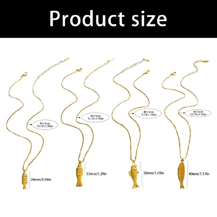 Modern Fish Stainless Steel Necklace with Polished Chain For Women Jewelry Gift Trendy Clavicle Accessory