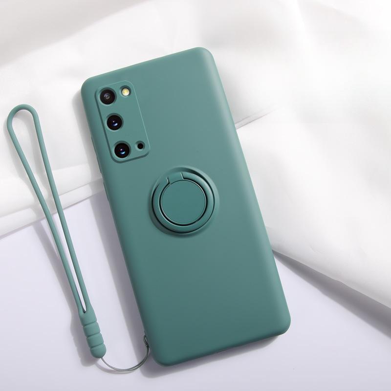 Suitable for Samsung S25Ultra Phone Case, S24FE Liquid Silicone Ring Bracket, Full Package, S10 Lens Case