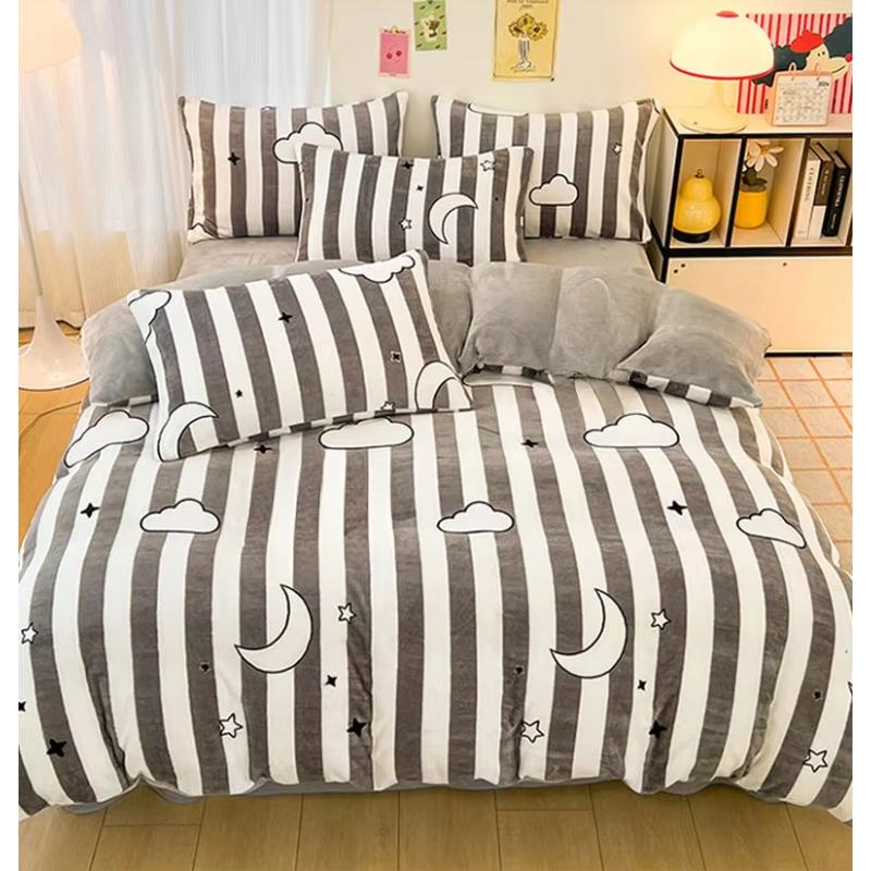 150x200cm Printed Plush Duvet Cover Winter Warm Constant Temperature AB Style Bed Sack Home Furnishing Children Bedding Article