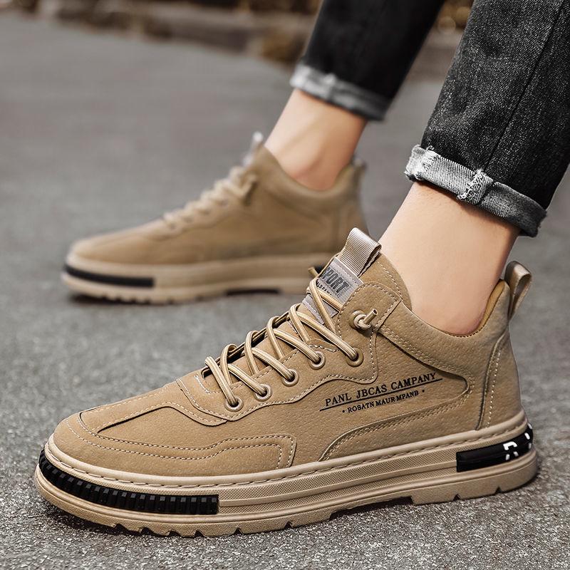 Botas de Trabajo Transpirables de Otoño para Hombre - Resistentes al Desgaste, Modernas, Zapatos de Tablero Casuales Negros para Combinar con Todo