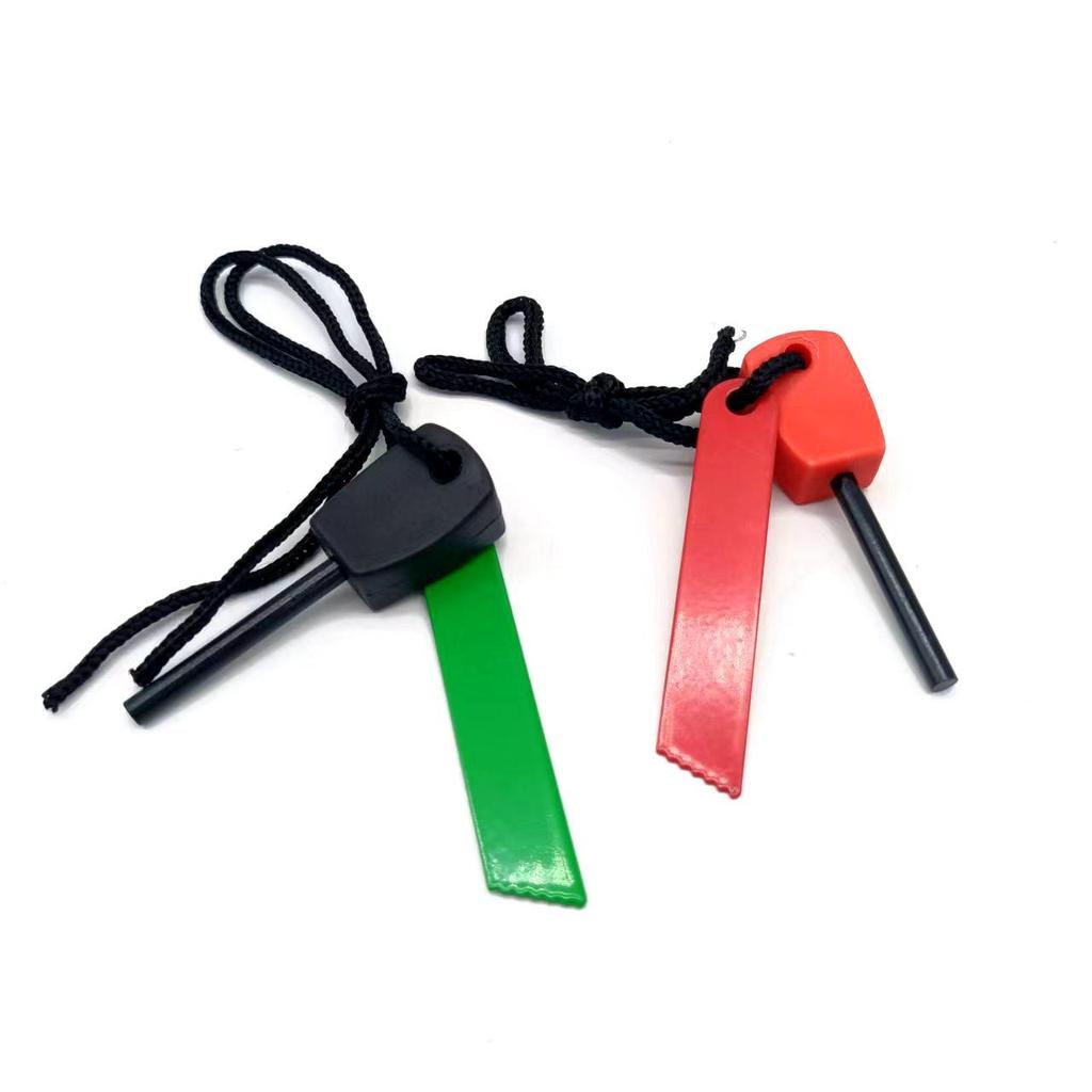 Compact Outdoor Flint Fire Starter - Black & Red