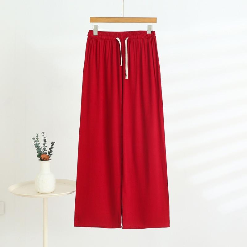 Women's Wide-legged Trousers Summer Versatile Thin Section Loose Dragging High Waisted Outside Wearing Casual Trousers