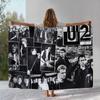 Coperta di Flanella U2 Irlanda Rock Bang Bono Retrò, Coperta Morbida Calda in Peluche per Casa Camera da Letto Letto Divano Ufficio Picnic regalo