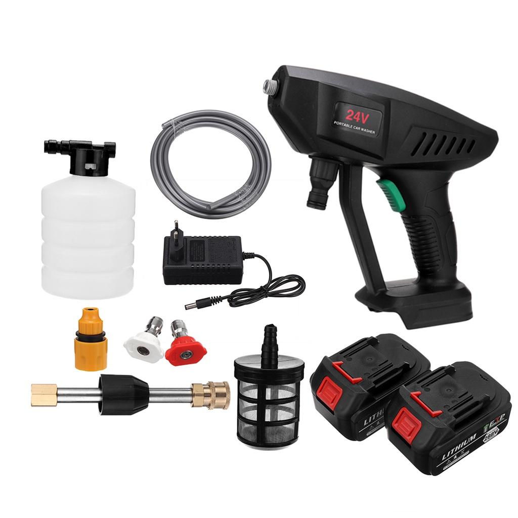 Cordless Electric Car Washer Machine Kit Portable High Pressure Battery Washing Auto Spray Garden Tool 24V 600W