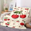 1pc Cherries Fruit Lightweight Flannel Blanket, Comfortable and Warm Blanket, for Office and Camping Sofa Bed, Livingroom044