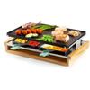 DOMO DO9246G - Appareil à raclette-grill Bamboo - 1200W - 3 niveaux - 8 personnes - Résistance acier inoxydable