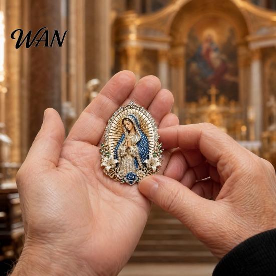 Religious Safety Pin Buckle Sacred Heart of Jesus Brooch, Christian Confirmation with Enamel Finish, Jewelry Gift for Women Men Devotional Keepsake