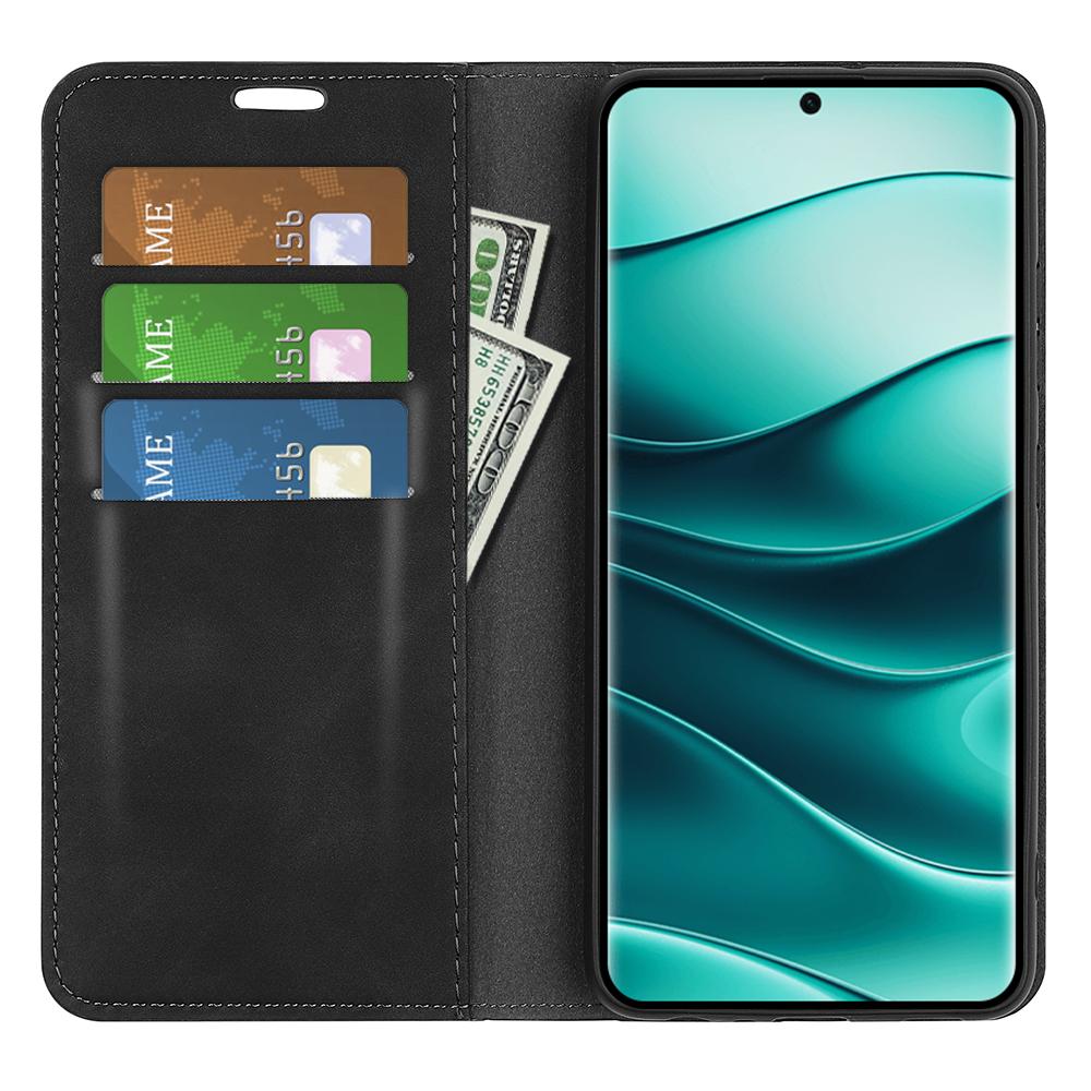 

For Xiaomi Redmi Note 14 Pro+ 5G Case Skin-Touch Leather Wallet Phone Cover Red