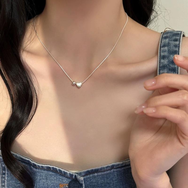 Love Necklace Women's Simple ins Temperament Clavicle Chain Adjustable Pull-up Necklace