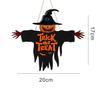 2D Halloween Trick-or-Treat Wooden Sign Monster Face Pumpkin Design Rope Hanger Porch Wall or Halloween Garden Party Decora