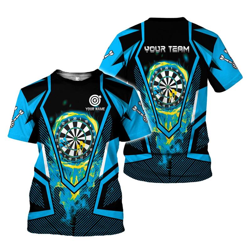 Camiseta Hombre Dardo Impresión 3D Personalizada con Nombre para Aficionados a los Dardos Camisetas Gráficas Tops de Verano Manga Corta Oversize Ropa