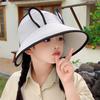 Korean Style Wide Brim Peaked Cap Empty Top Adjustable Rabbit Ear Sunhat Sunscreen Streetwear Children Fishman Hat 2-4 Years Old