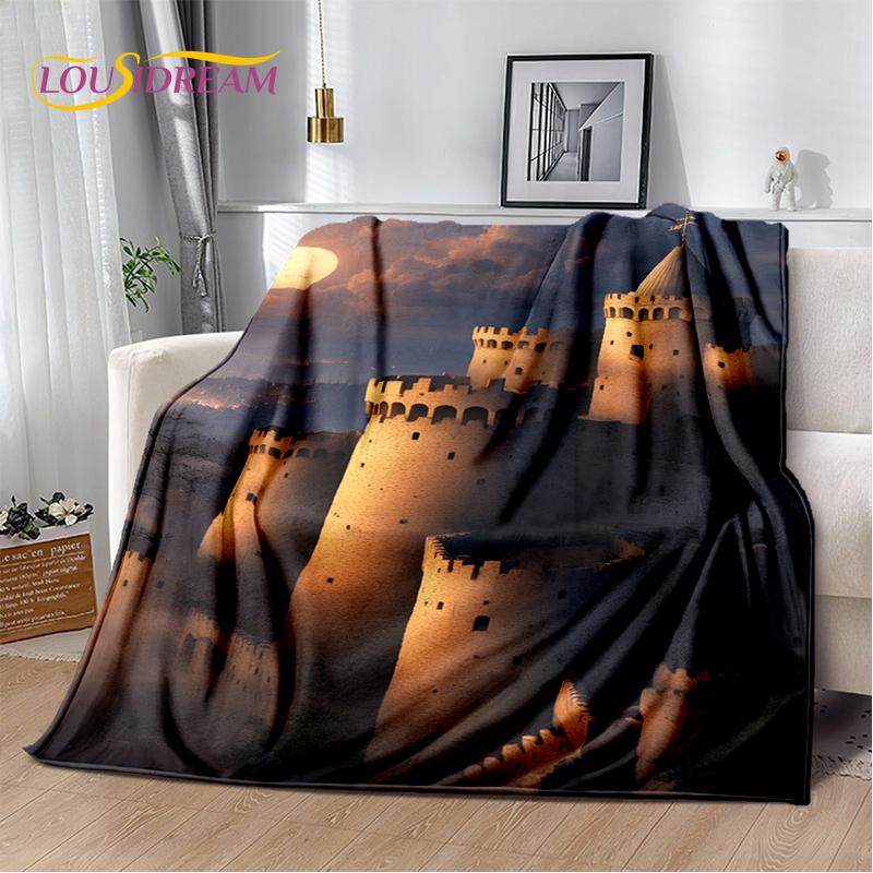 Fairyland Fairy Tale Castle Mysterious Gothic Dream Cartoon Soft Blanket,Soft Throw Blanket for Home Bedroom Bed Sofa Child Gift