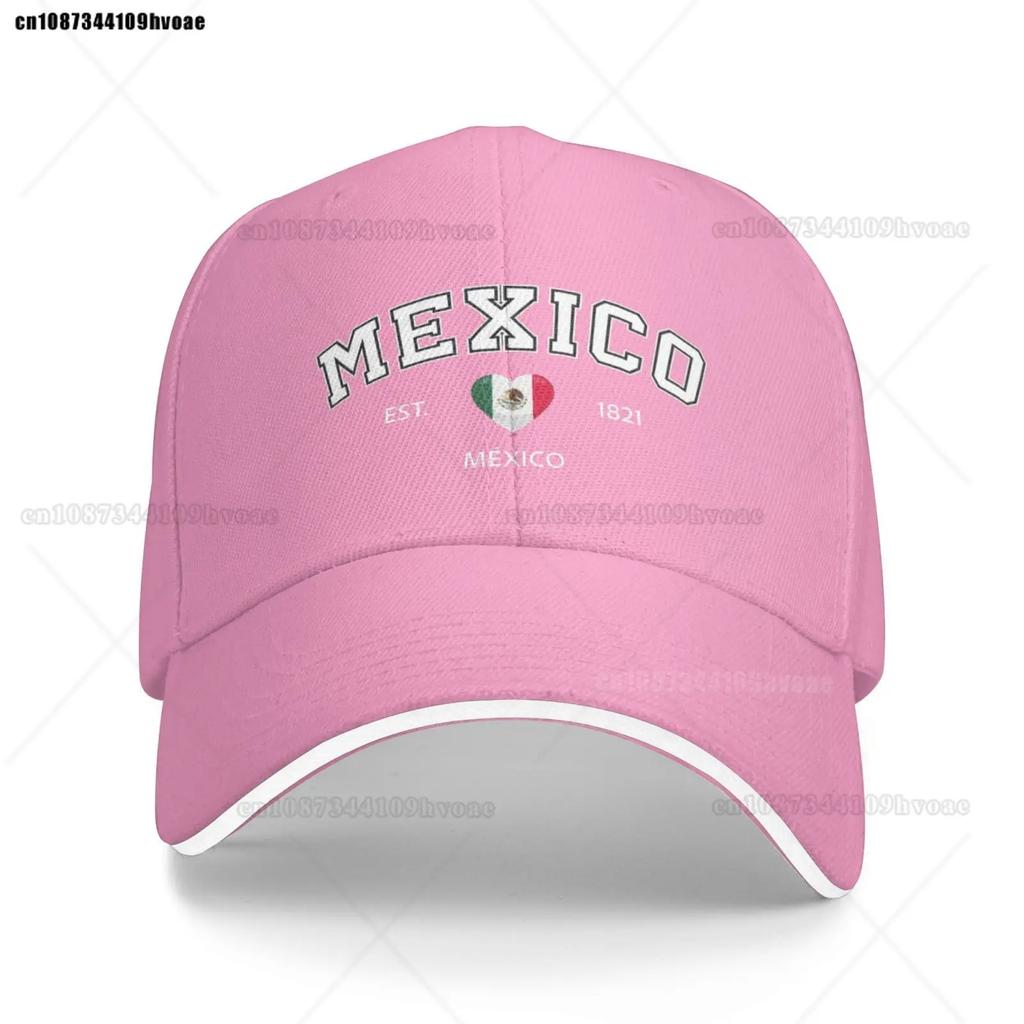 Mexico Flag Caps EST.1821 Retro Cowboy Washed Baseball Caps Female Sport Denim Sunscreen Hats Spring Summer Cap Unisex Trucker Cap