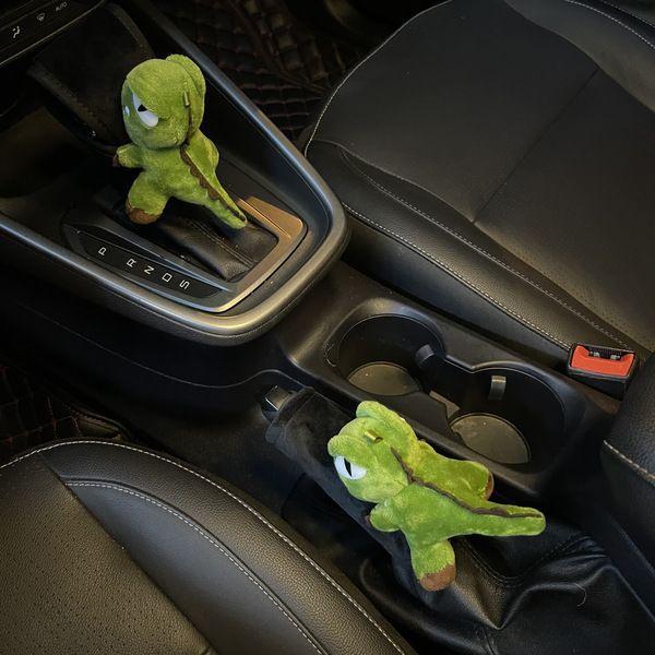 

Cute Cartoon Car Handbrake & Gear Shift Cover Set, Universal Gear Knob Protector, Interior Decoration Accessories Kit