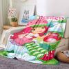 Strawberry Shortcake Garden Flannel Blanket Super Soft Warm Cozy Blanket For Sofa Bed Office Travel Allseason Home Decor Gift