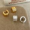 PONYKISS  Sterling Silver 18K Gold Irregular Folded Round Hoop Earrings for Women Classic Fine  Geometric Accessories