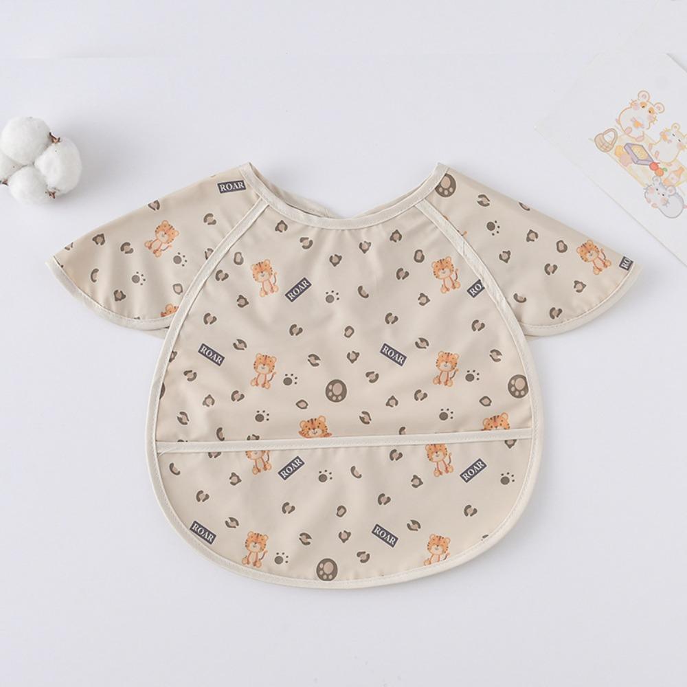 Soft Feeding Apron Short Sleeve Burp Cloth Apron Style Baby Bibs  Feeding