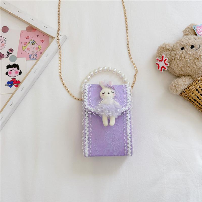 Adorable Children's Plush Doll Handbag With Fashionable Chain Strap For Girls