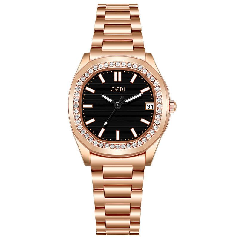 Gadi Fashion Womens Watch With Diamond Inlay Waterproof Quartz For Daily Wear