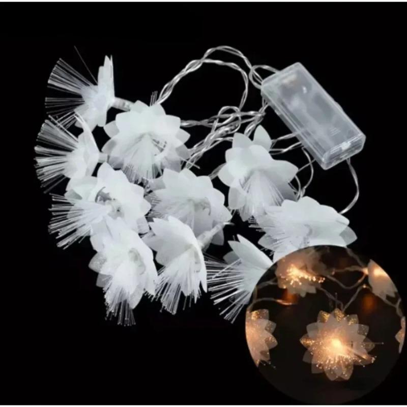 1.5 10LED/3M 20LED/6M LED Fiber Optic Fairy String Light Battery-operated Garland Wedding Party Christmas Decor Festoon Artificial Flowers