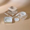 15g Acrylic Square Cream Jars with Silver Lid, Transparent Empty Face Cream Pots, Refillable Cosmetic Containers for DIY