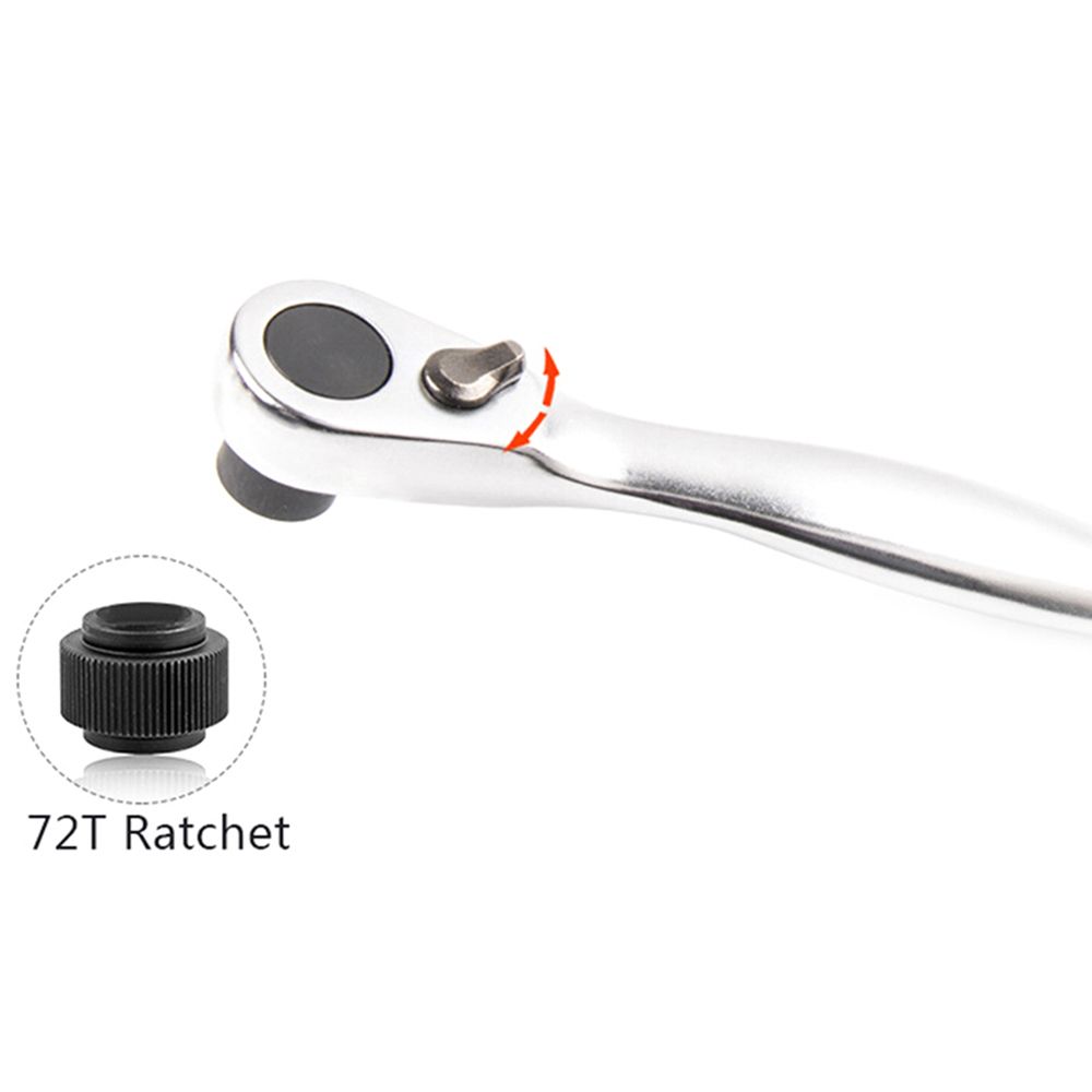 Quick 72 Teeth Mini Ratchet Handle Repair Tools 1/4" Drive Wrench Socket Spanner