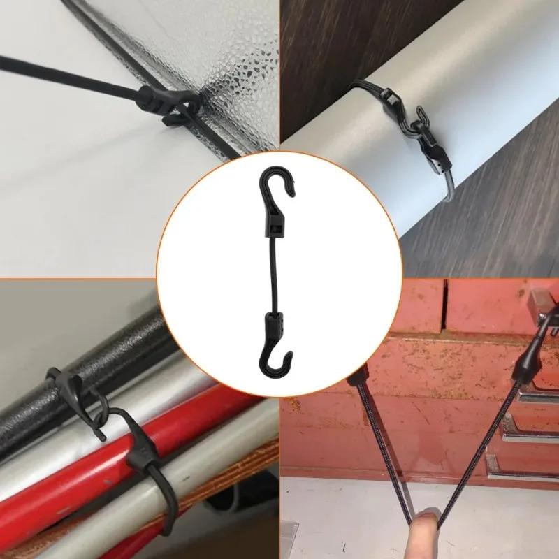 32cm Cycling Luggage Binding Ropes Camping Accessories Strechable Bungee Cord Elastic Rubber Rope 20-1pcs with Hook Versatile