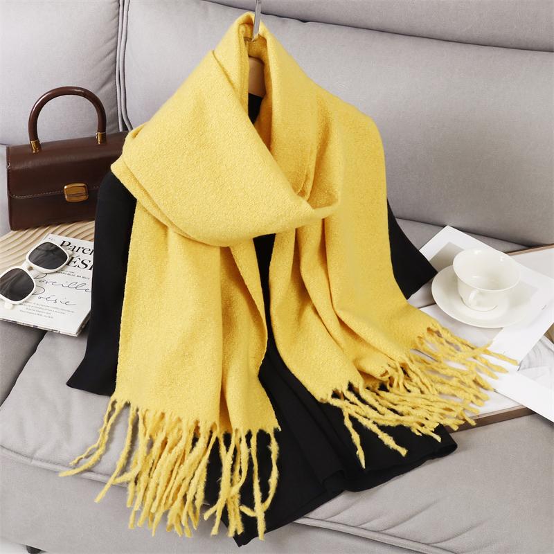 Luxury 2 Colours Cashmere Scarf Women Autumn Winter Shawl Pashmina Handkerchief Lady Pareo Soft Outdoor Windproof Travel Bufanda