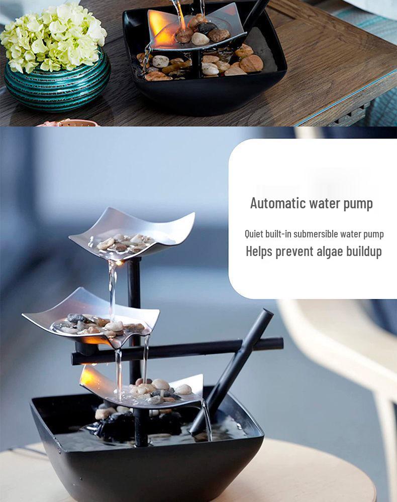 Desktop Rockery Waterfall Fountain for Home, Bedroom, or Living Room Decor