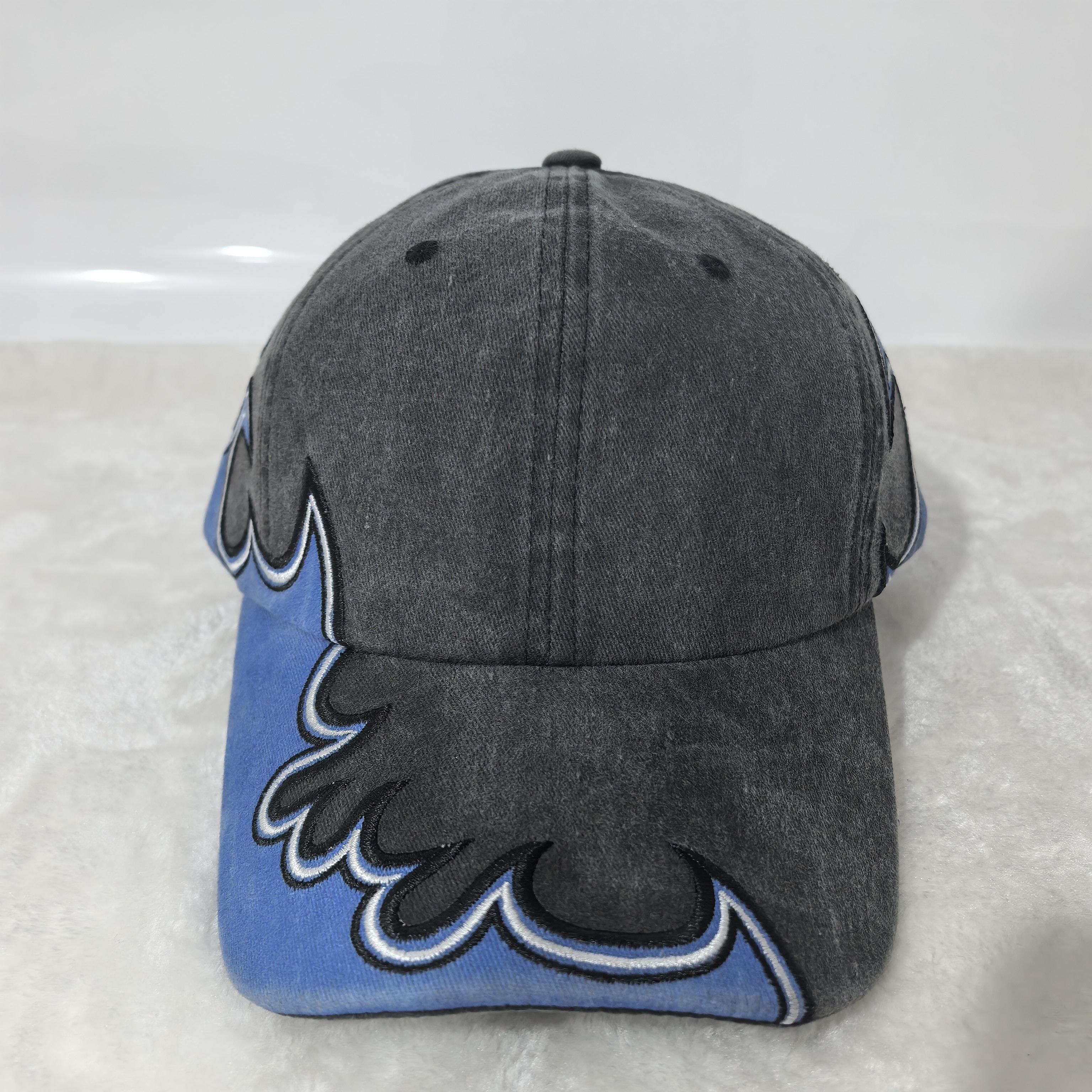 YIRAN Dayang hat Retro Gewassen Vlam Borduurwerk Baseballpet Streetwear Unisex Verweerde Dad Hat Hip Hop Truckerpet Voor Mannen Vrouwen Adjustable