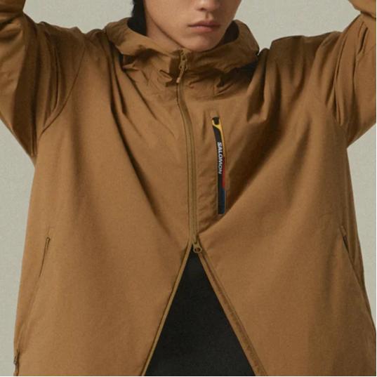 SALOMON Jackets Men's Tan Hooded Moderate Other C29932