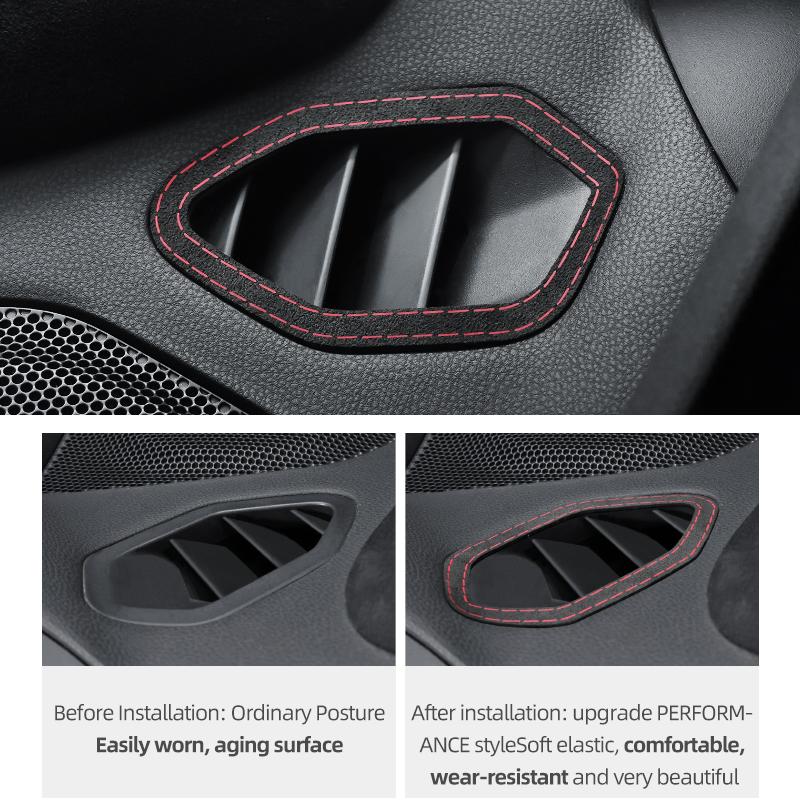 Betterhumz Pour Subaru BRZ/Toyota GR86 - Fabriqué en Alcantara Autocollants de Garniture d'Évent de Tableau de Bord de Voiture Accessoires d'Intérieur de Voiture