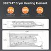 W11344457 WP3387747 Dryer Heating Element Fit for Whirlpool Duet Cabrio Kenmore Elite Maytag Dryer, Replace 3387747 PS11741416 MEDB835DW4 MEDC700VW0