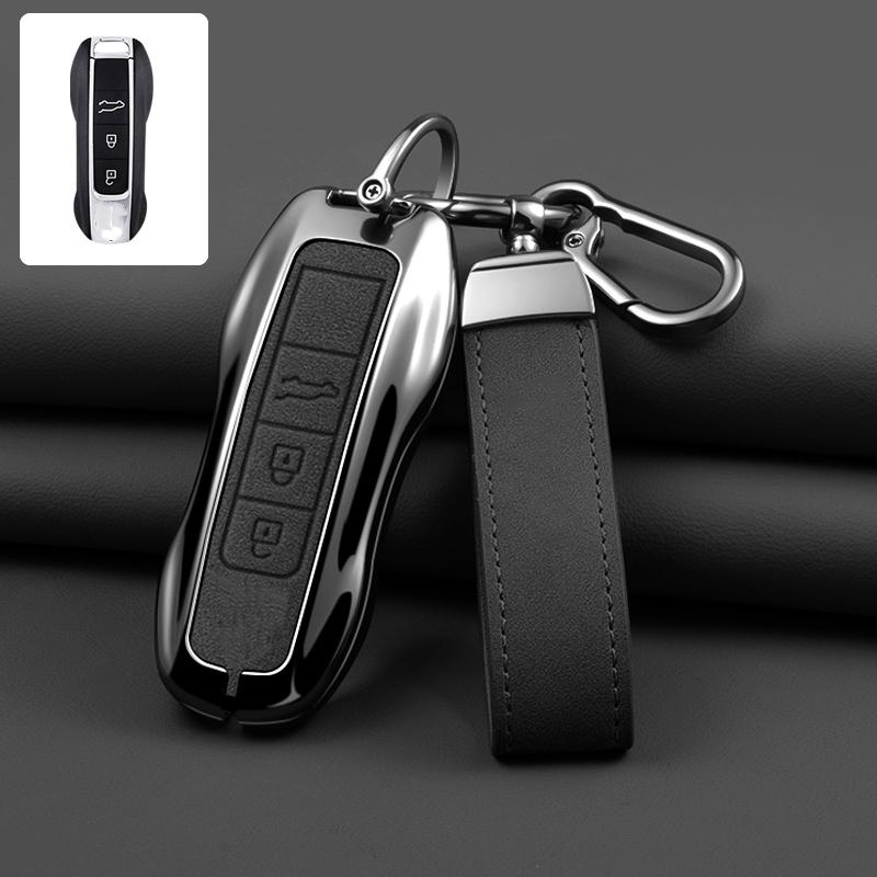 Zinc Alloy Leather Car Key Case For Porsche Panamera Cayenne 971 911 970 981 991 9Ya Macan Boxste Protecticve Case Key Case