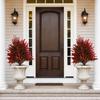 Outdoor Artificial Plant with Ground Stake, UV Resistant Faux Greenery Plants, Wind-Resistant Decorative Shrubs for Front Porch Garden Path Indoor