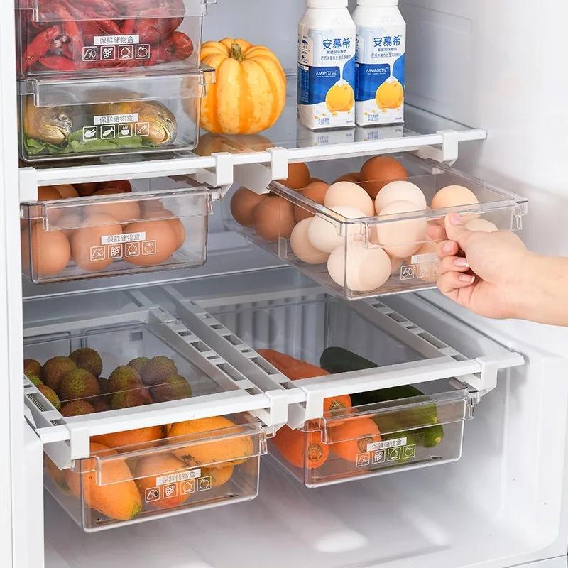 Automatic Rolling Egg Holder  Rack Fridge Egg Storage Box Container Kitchen Refrigerator  Dispenser Fridge Organizer Kitchen