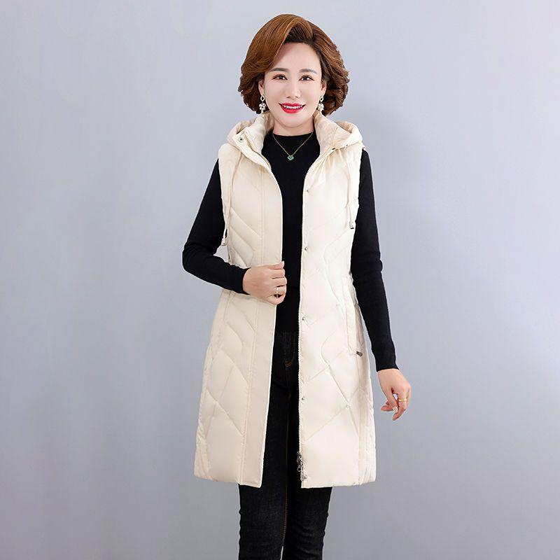Zimní bunda větší velikosti pro starší ženy Teplá a pohodlná vesta