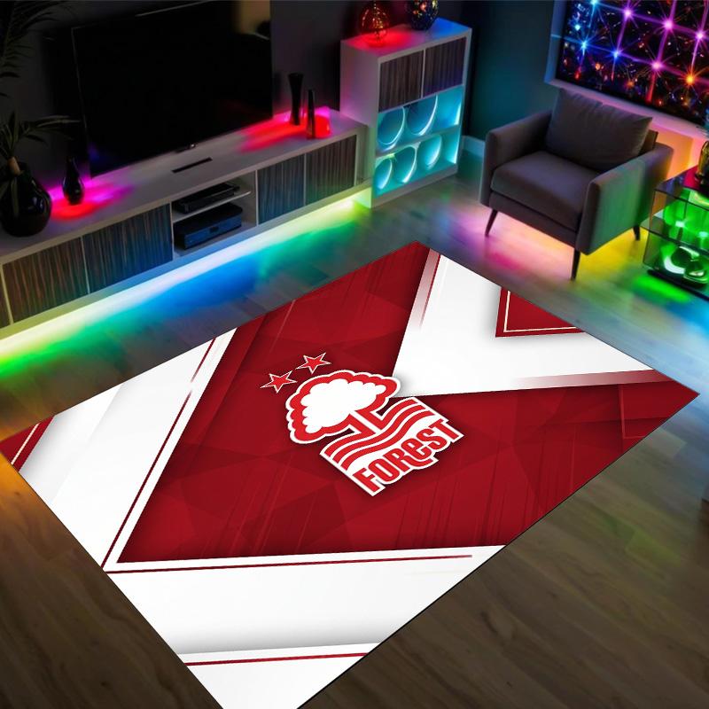 Nottingham Forest Design Kristall Samt Teppich Gemütlich Nicht?Rutschfester Teppich mit Aufdruck für Schlafzimmer Wohnzimmer Eingang